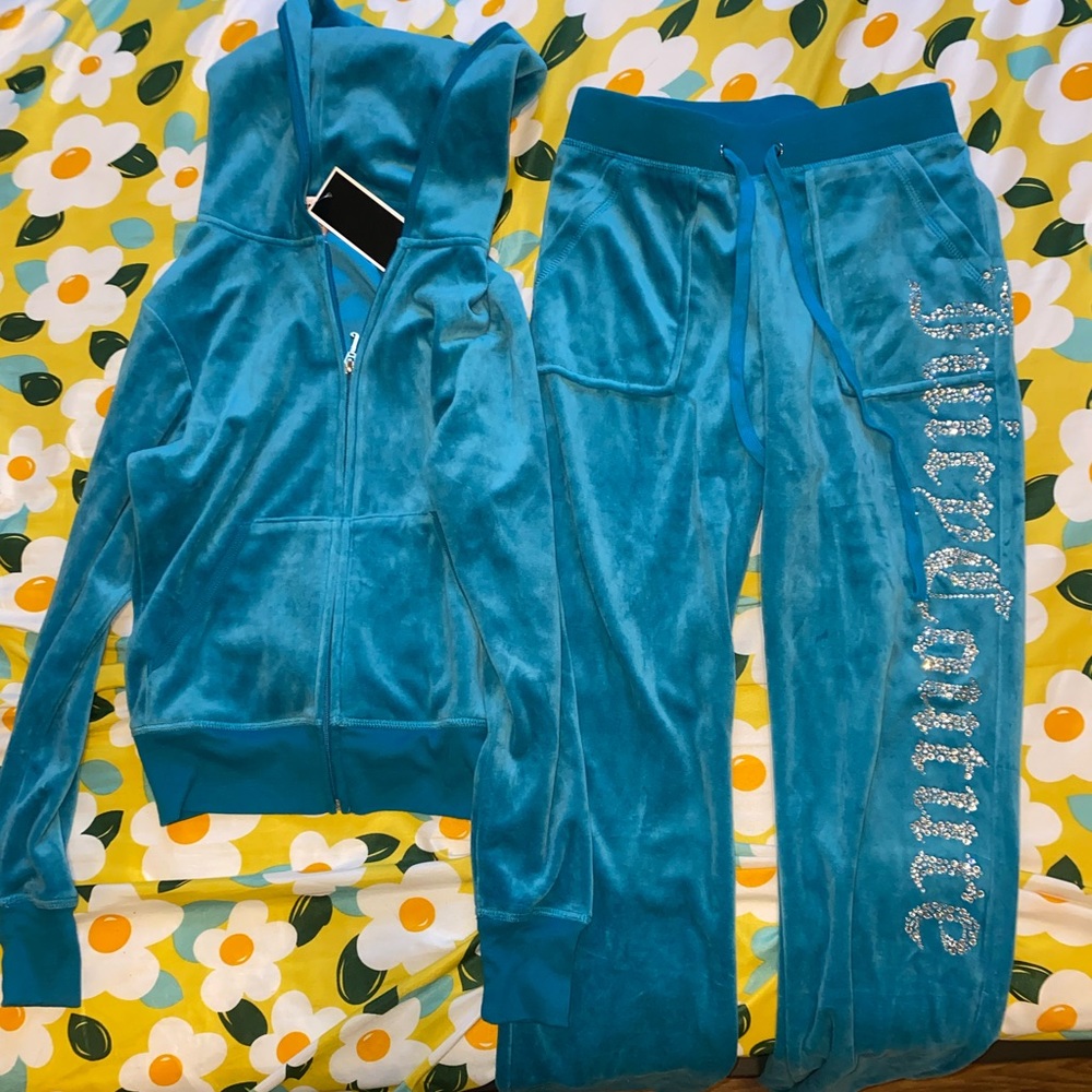 Juicy Couture Velour Jumpsuit Size Xs Blue